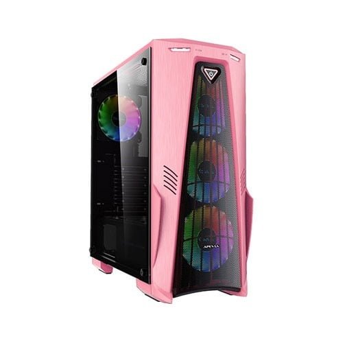 Apevia Crusader-F-PK Mid Tower Gaming Case with 1 x Full-Size Tempered.